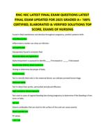 RNC-NIC LATEST FINAL EXAM QUESTIONS LATEST  FINAL EXAM UPDATED FOR 2025 GRADED A+