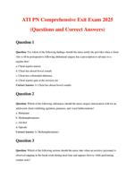 ATI PN Comprehensive Exit Exam 2025 (Questions and Correct Answers)