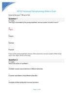 NR 507 Advanced Pathophysiology Midterm Exam Questions and Answers