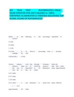 ATI TEAS TEST MATHEMATICS- FINAL EXAM UPDATED FOR 2025 GRADED A+