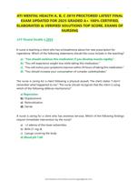 ATI MENTAL HEALTH A, B, C 2019 PROCTORED LATEST FINAL  EXAM UPDATED FOR 2025 GRADED A+