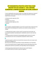 ATI FUNDAMENTALS PRACTICE LATEST FINAL EXAM  UPDATED FOR 2025 GRADED A+