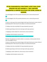 ATI RN FUNDAMENTALS PROCTORED LATEST FINAL EXAM  UPDATED FOR 2025 GRADED A+
