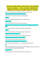 CNA FINAL EXAM REVIEW LATEST FINAL EXAM UPDATED  FOR 2025 GRADED A+