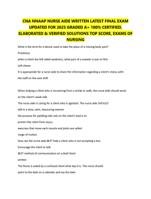 CNA NNAAP NURSE AIDE WRITTEN LATEST FINAL EXAM UPDATED FOR 2025 GRADED A+