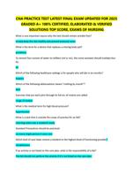 CNA PRACTICE TEST LATEST FINAL EXAM UPDATED FOR 2025  GRADED A+