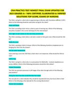 CNA PRACTICE TEST NEWEST FINAL EXAM UPDATED FOR  2025 GRADED A+