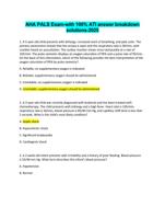 NURSING ;AHA PALS, Pathophysiology EXAM with 100% ATI detailed solution