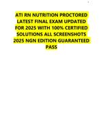 ATI RN NUTRITION PROCTORED  LATEST FINAL EXAM UPDATED  FOR 2025 WITH 100% CERTIFIED  SOLUTIONS ALL SCREENSHOTS