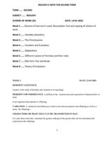 Topics ,based on biology note,like variation etc