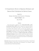 A Comprehensive Review of Quantum Mechanics and Hartree-Fock Calculations for Selected Atoms