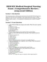 HESI RN Medical-Surgical Nursing Exam | Comprehensive Review Guide | Verified Content | 2025/2026 Edition