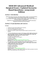 HESI RN Advanced Medical-Surgical Exam | Updated Scenario-Based Questions | Verified Answers | 2025/2026 Edition