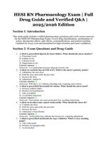 HESI RN Pharmacology Exam | Full Drug Guide and Verified Questions & Answers | 2025/2026 Edition