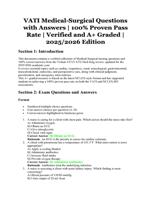 VATI Medical-Surgical Questions with Answers | Verified and A+ Graded | 100% Proven Pass Rate | 2025/2026 Edition