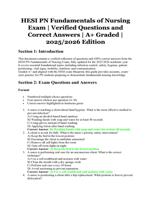 HESI PN Fundamentals of Nursing Exam | Verified Questions and Correct Answers | A+ Graded | 2025/2026 Edition