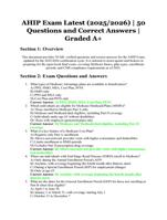 AHIP Exam Latest (2025/2026) | 50 Verified Questions and Correct Answers | A+ Graded
