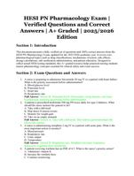 HESI PN Pharmacology Exam | Verified Questions and Correct Answers | A+ Graded | 2025/2026 Edition