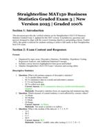 straighterLine MAT150 Business Statistics Graded Exam 3 | New Version 2025 | Verified Questions and 100% Correct Answers