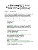 3rd Trimester NYPD Exam | Verified Questions and 100% Accurate Answers | 2025/2026 Edition