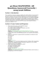 40-Hour HAZWOPER | All Questions Answered Correctly | Verified and A+ Graded | 2025/2026 Edition