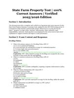 State Farm Property Test | 100% Correct Answers | Verified and A+ Graded | 2025/2026 Edition