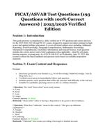PICAT/ASVAB Test Questions | 193 Questions with 100% Correct Answers | 2025/2026 Verified Edition