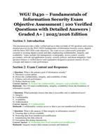 WGU D430  Fundamentals of Information Security Exam | Objective Assessment with Verified Questions and Detailed Answers