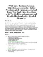 WGU C201 Business Acumen Objective Assessment 2 | Latest Versions A & B | 2025/2026 Actual Exam Test Bank | Verified