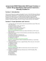 2025/2026 HESI Maternity OB Exam Version 1 | All 55 Verified Questions and Correct Answers | A+ Graded