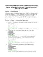 2025/2026 HESI Maternity OB Exam Version 2 | All 55 Verified Questions and Correct Answers | A+ Graded