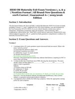 HESI OB Maternity Exit Exam Versions 1, 2, & 3 | NextGen Format | All New Questions & 100% Correct Answers | A+ Guaranteed