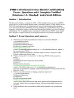 PMH-C (Perinatal Mental Health Certification) Exam | Verified Questions with Complete Solutions | A+ Graded | 2025/2026