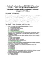Relias/Prophecy General ICU RN A V3 Actual Exam | 100 Verified Questions with Detailed Answers and Rationales | 2025/2026