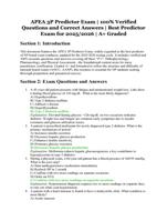 APEA 3P Predictor Exam | Best Predictor for 2025/2026 | 100% Verified Questions and Correct Answers