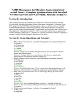 NAMS Menopause Certification Exam 2025/2026 | Actual Exam with 350 Verified Questions and Detailed Correct Answers |A+ Graded