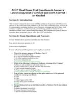 AHIP Final Exam Test Questions & Answers | Verified and 100% Correct | A+ Graded | Latest 2025/2026 Edition
