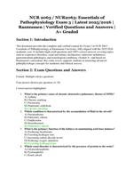 NUR 2063 / NUR2063: Essentials of Pathophysiology Exam 3 | Rasmussen University | Verified Questions and Answers | A+ Graded