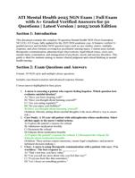 ATI Mental Health 2025 NGN Exam | Full Exam with Verified Answers | 50 Questions | A+ Graded | Latest 2025/2026 Edition
