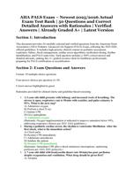 AHA PALS Exam  Newest 2025/2026 Actual Exam Test Bank | 50 Verified Questions with Detailed Answers and Rationales