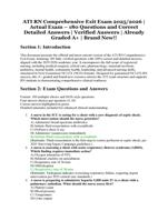 ATI RN Comprehensive Exit Exam 2025/2026 | Actual Exam with 180 Verified Questions and Detailed Correct Answers | A+ Graded