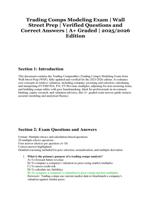 Trading Comps Modeling Exam  Wall Street Prep  2025/2026 Edition  Verified Questions and Correct Answers