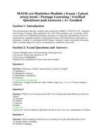 MATH 110 Statistics Module 1 Exam  Portage Learning  Latest 2025/2026 Edition  Verified Questions and Answers