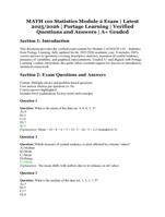 MATH 110 Statistics Module 2 Exam  Portage Learning  Latest 2025/2026 Edition  Verified Questions and Answers