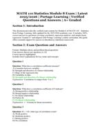 MATH 110 Statistics Module 8 Exam  Portage Learning  Latest 2025/2026 Edition  Verified Questions and Answers