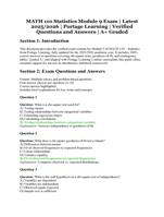 MATH 110 Statistics Module 9 Exam  Portage Learning  Latest 2025/2026 Edition  Verified Questions and Answers