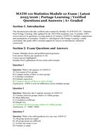 MATH 110 Statistics Module 10 Exam  Portage Learning  Latest 2025/2026 Edition  Verified Questions and Answers