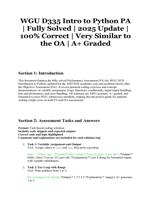 WGU D335 Intro to Python PA  Fully Solved  2025 Update  100% Correct and Very Similar to the OA  A+ Graded
