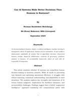 Can AI Systems Make Better Decisions Than Humans in Business?