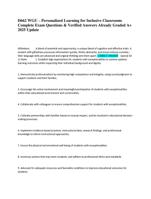 D662 WGU  Personalized Learning for Inclusive Classrooms | Complete Exam Questions & Verified Answers | Already Graded A+